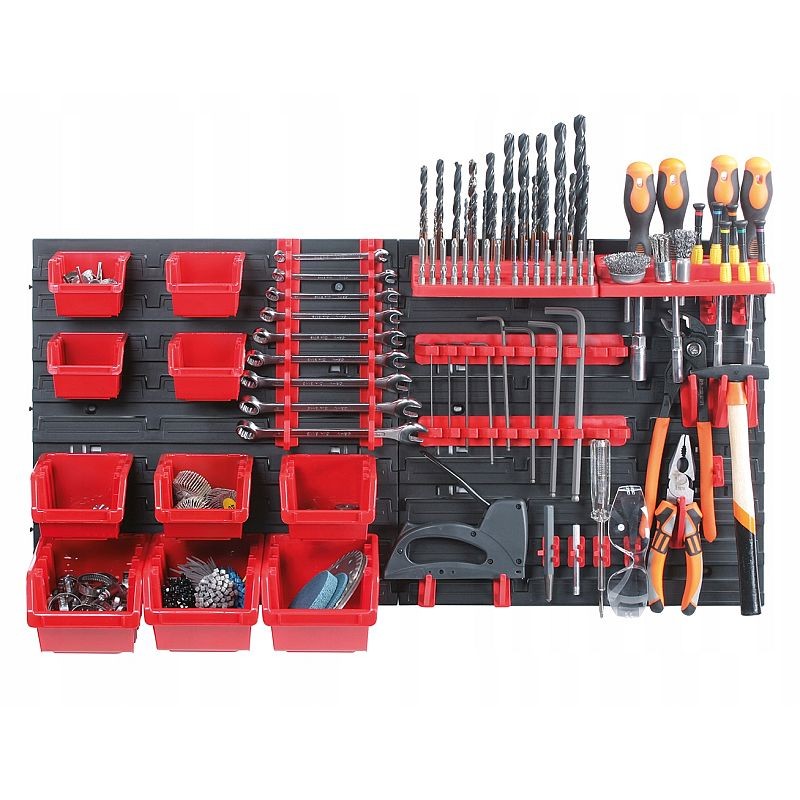 Organizator scule, 10 cutii, 22 suporturi, panou mural atelier 79.5x38.5 cm - imagine 15